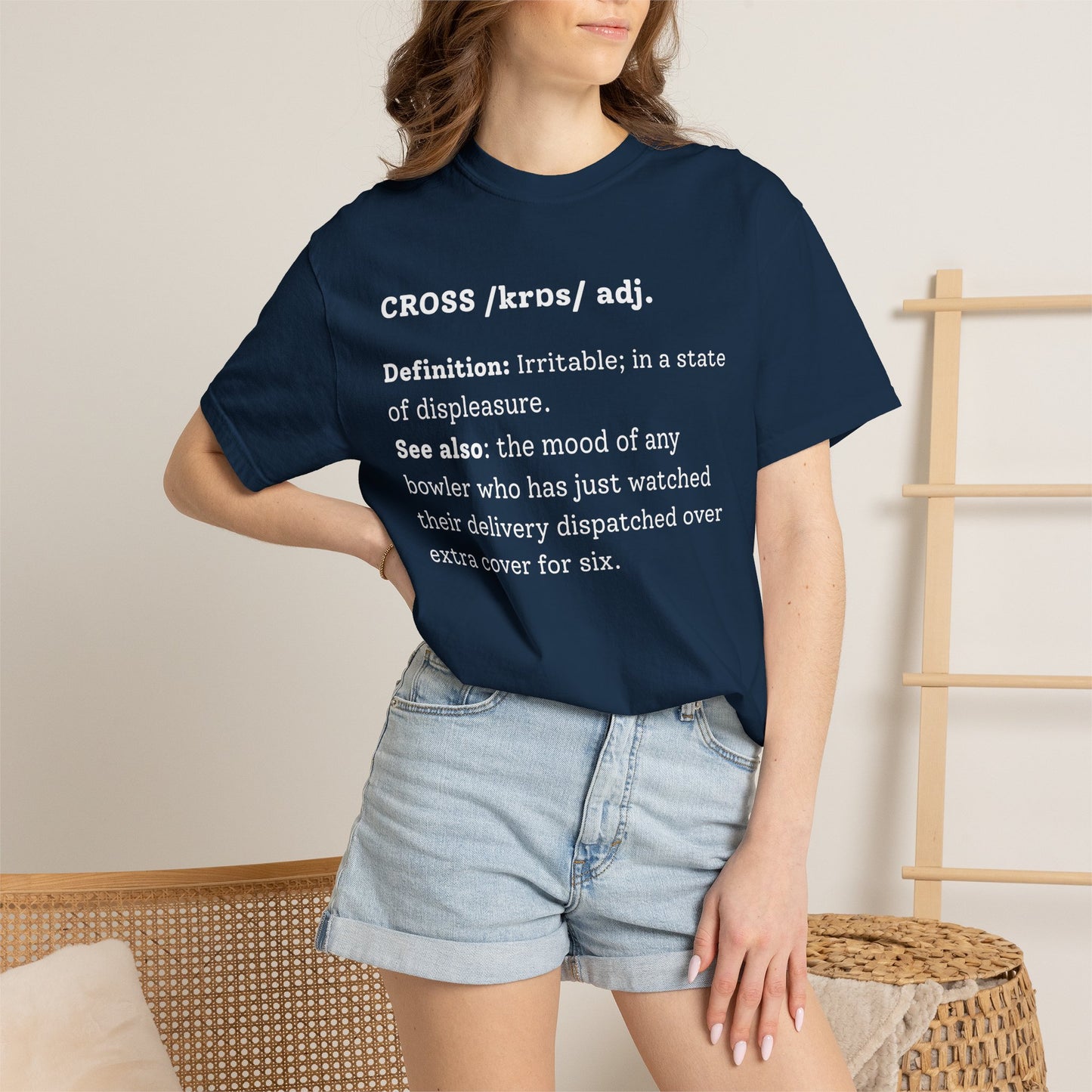 CROSS Cricket Dictionary T-Shirt | funny cricket gift | garment-dyed tee | Odyssey Camp & Co.