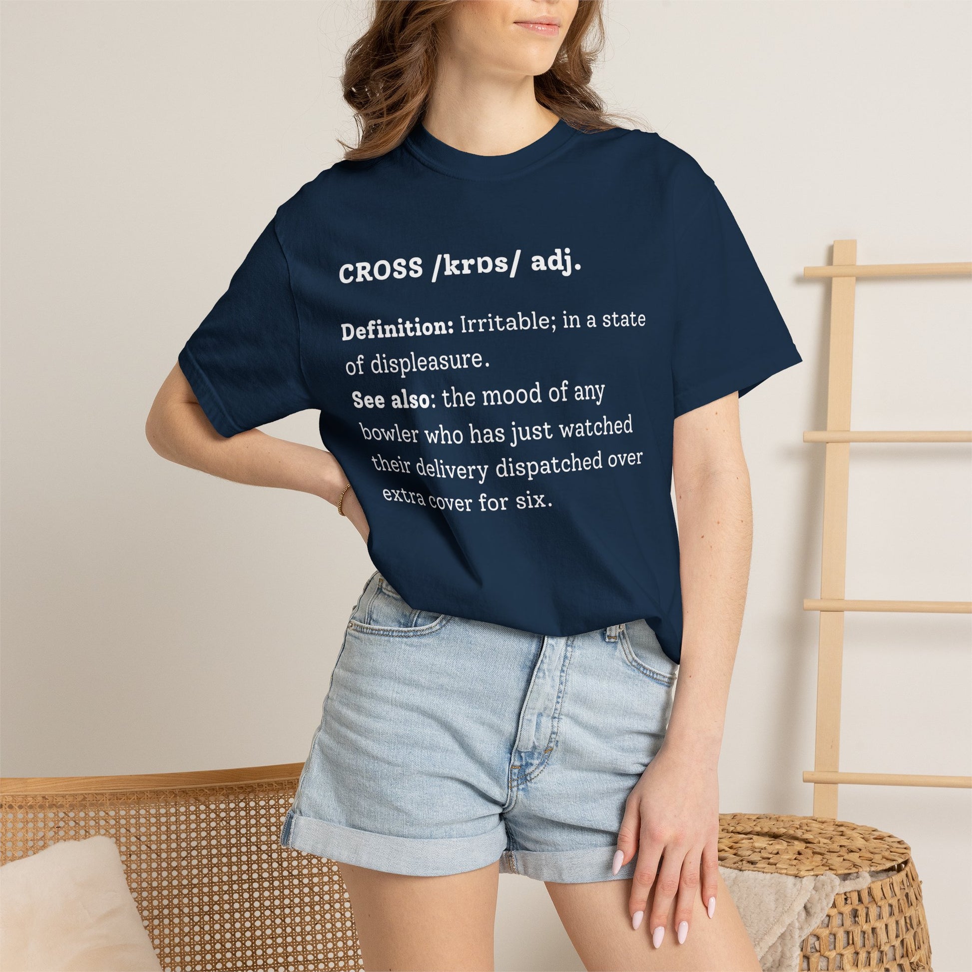 CROSS Cricket Dictionary T-Shirt | funny cricket gift | garment-dyed tee | Odyssey Camp & Co.