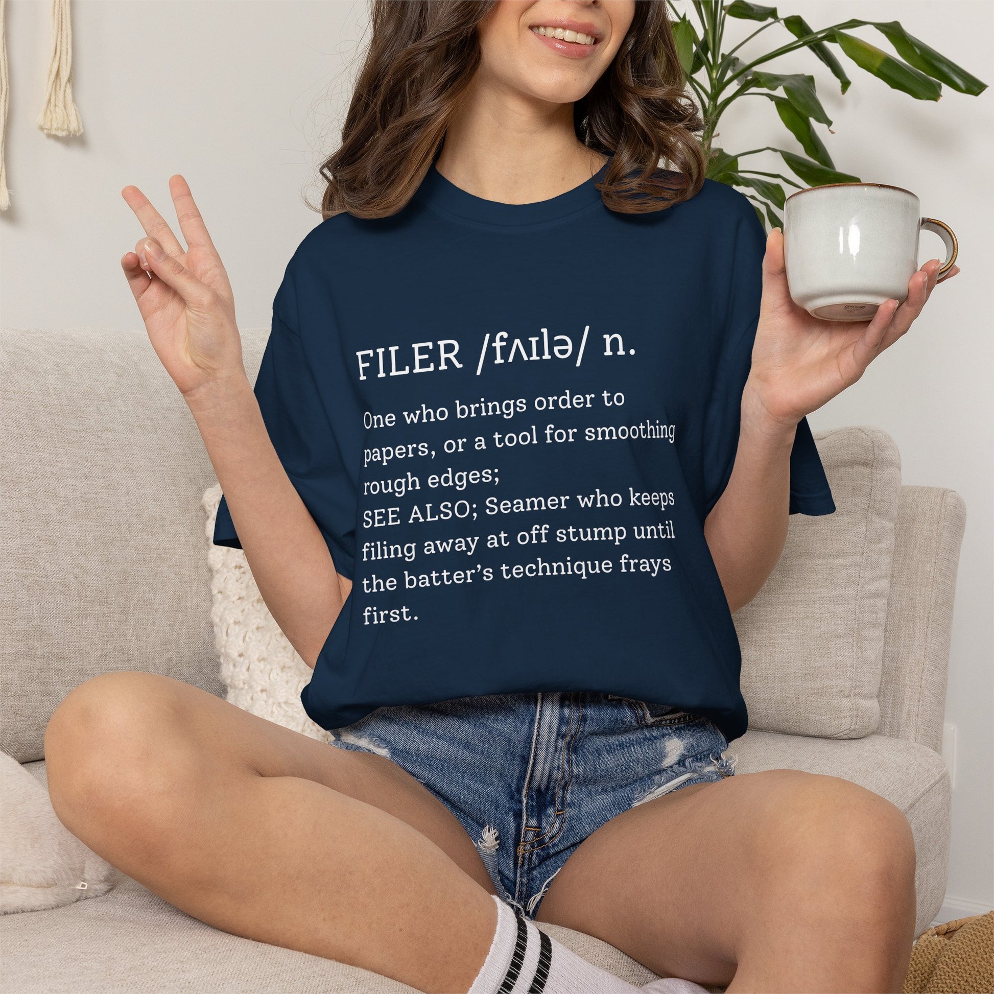 FILER Cricket Dictionary T-Shirt | funny cricket gift | garment-dyed tee | Odyssey Camp & Co.