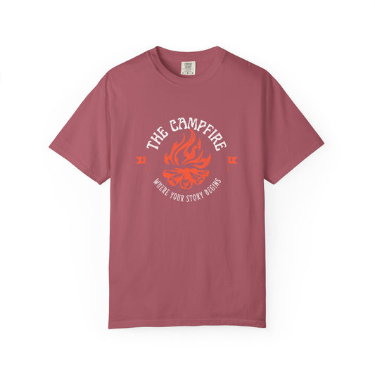 The Campfire T-Shirt | Where Your Story Begins Graphic Tee | outdoor lifestyle t-shirt | camping gift | Odyssey Camp & Co.