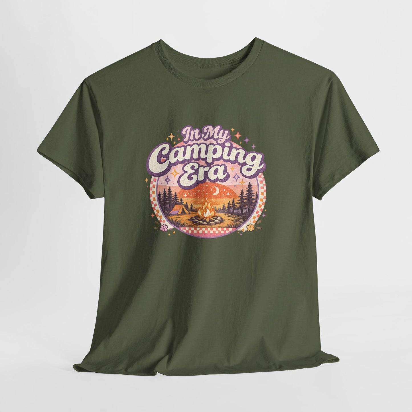 Camping T-Shirt | In My Camping Era Retro Sunset Tee | Odyssey Camp & Co.