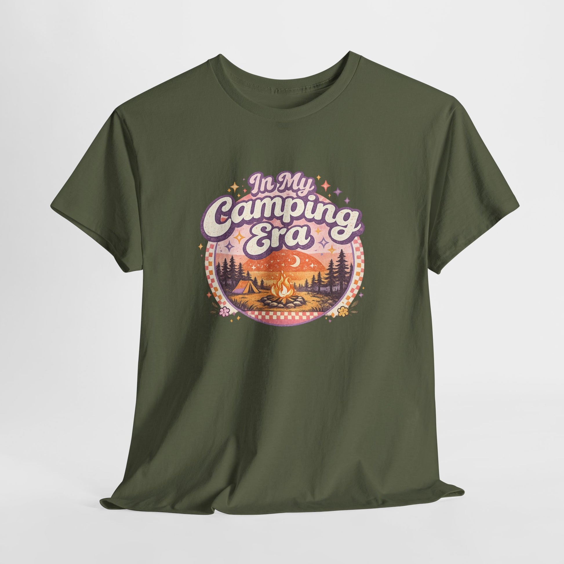 Camping T-Shirt | In My Camping Era Retro Sunset Tee | Odyssey Camp & Co.