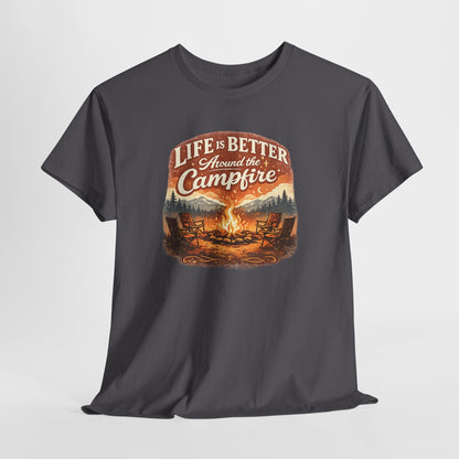 Life Is Better Around the Campfire Vintage Outdoor Tee | Odyssey Camp & Co.