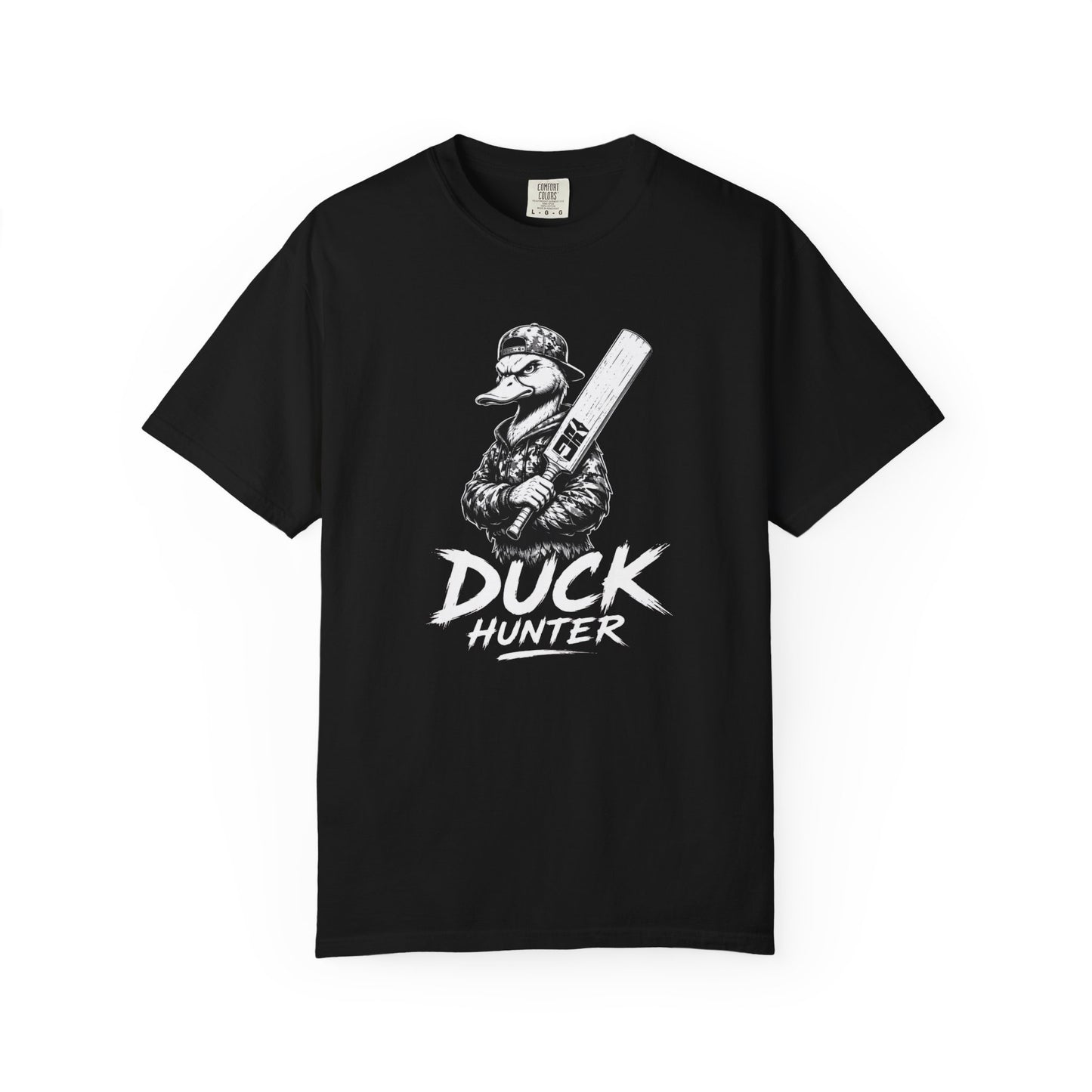 Berry Duck Hunter t-shirt with duck and shotgun graphic, Odyssey Camp & Co. funny cricket duck of the month tee