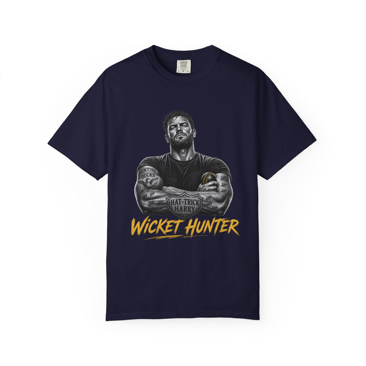 Wicket Hunter cricket fan graphic t-shirt, product view 6