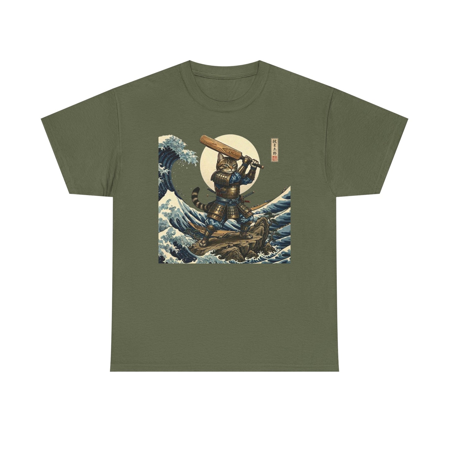 Samurai Cricket Cat Wave T-Shirt