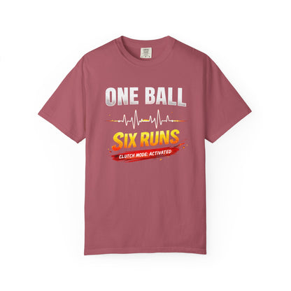 One Ball Six Runs T-Shirt | Clutch Mode Cricket Tee | Odyssey Camp & Co.