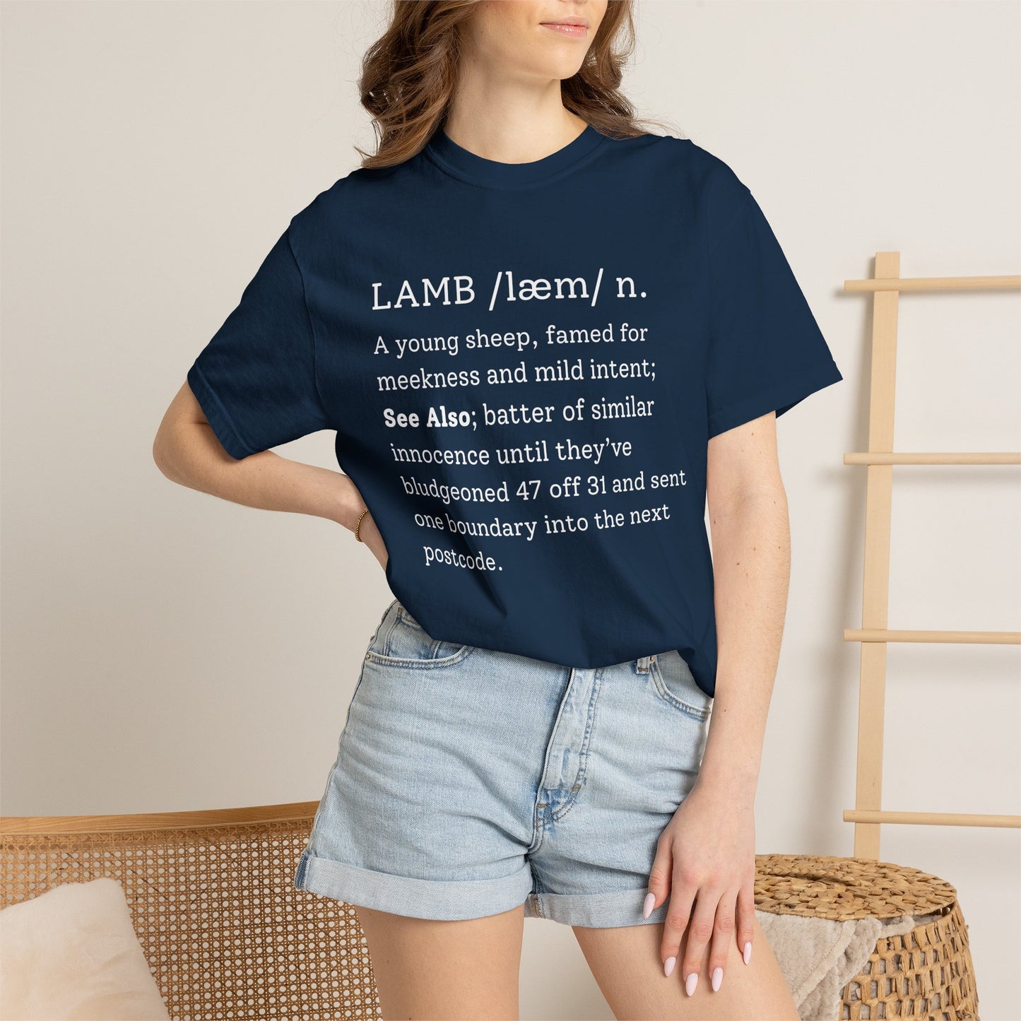 LAMB Cricket Dictionary T-Shirt | funny cricket gift | garment-dyed tee | Odyssey Camp & Co.