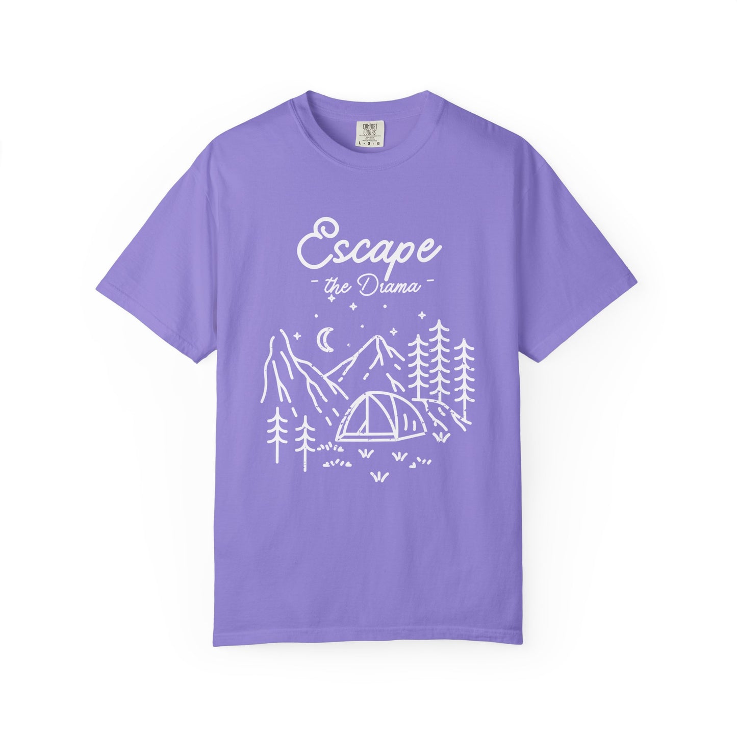Escape the Drama T-Shirt | Minimal Campsite Graphic Tee | Odyssey Camp & Co.