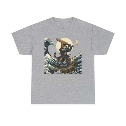 Samurai Cricket Cat Wave T-Shirt | grey | Odyssey Camp & Co.