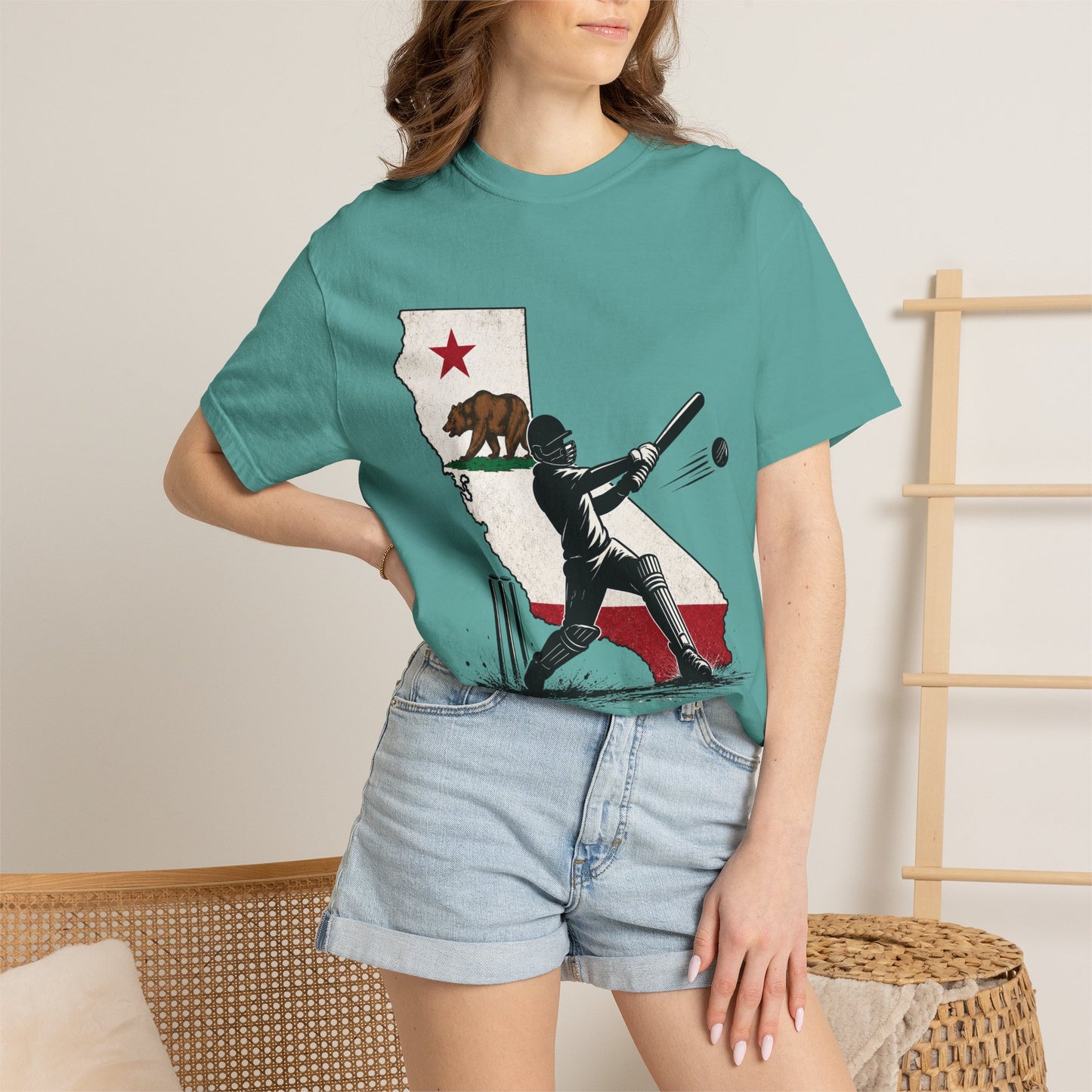 Lifestyle shot cricket tee | California Cricket T-Shirt | Odyssey Camp & Co.