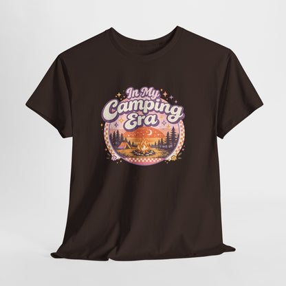 Camping T-Shirt | In My Camping Era Retro Sunset Tee | outdoor lifestyle t-shirt | camping gift | Odyssey Camp & Co.