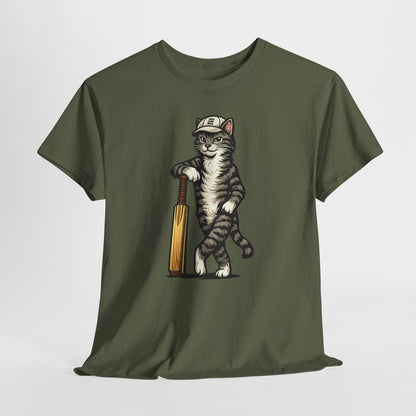 Cat Cricket Tee | Vintage Cricket Cat Shirt