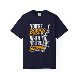 Garment-dyed cricket batter graphic tee, front view | Cricket Batter T-Shirt | Odyssey Camp & Co.
