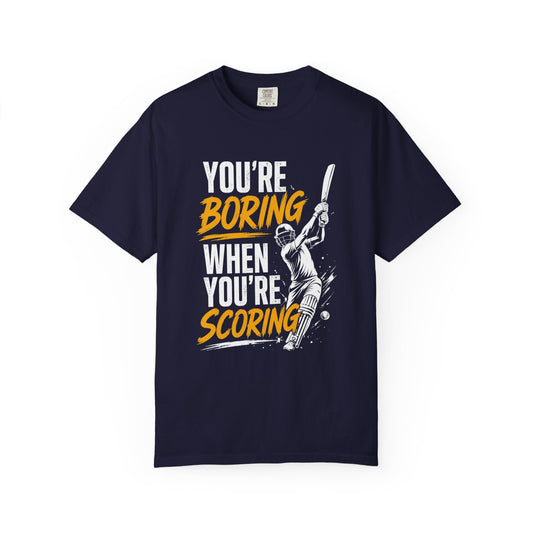 Garment-dyed cricket batter graphic tee, front view | Cricket Batter T-Shirt | Odyssey Camp & Co.