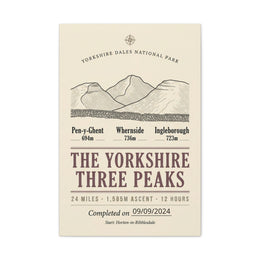 Yorkshire Three Peaks Matte Canvas Print | Stretched Hiking Poster | matte stretched canvas wall art | Odyssey Camp & Co.