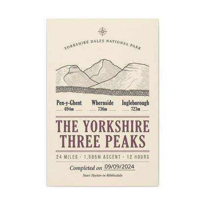 Yorkshire Three Peaks Matte Canvas Print | Stretched Hiking Poster | matte stretched canvas wall art | Odyssey Camp & Co.