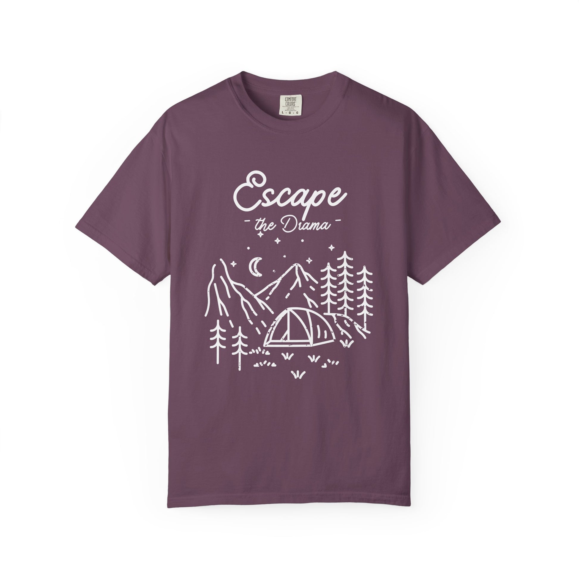 Escape the Drama T-Shirt | Minimal Campsite Graphic Tee | Odyssey Camp & Co.