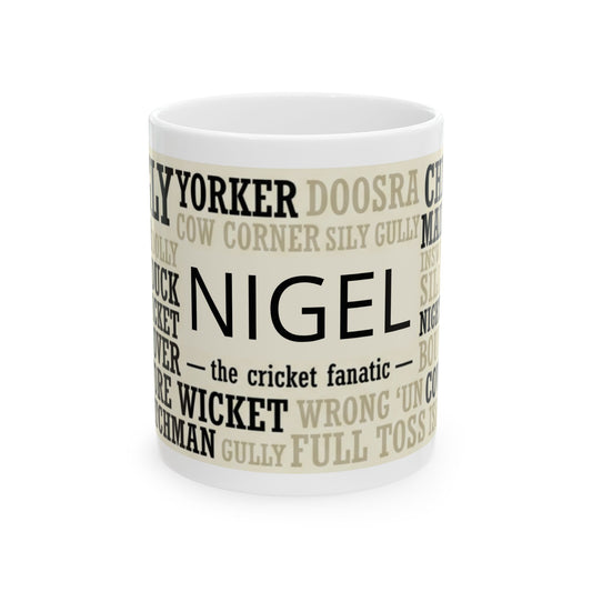 Personalized Cricket Fan Mug – Personalized Gift Coffee Cup (11oz & 15oz)