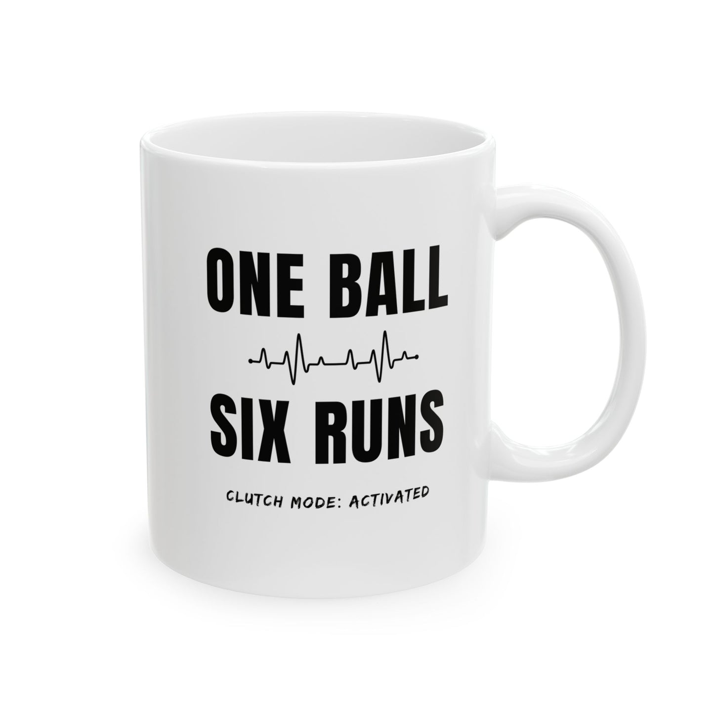 One Ball 6 Runs Ceramic Mug Coffee Cup | Odyssey Camp & Co.
