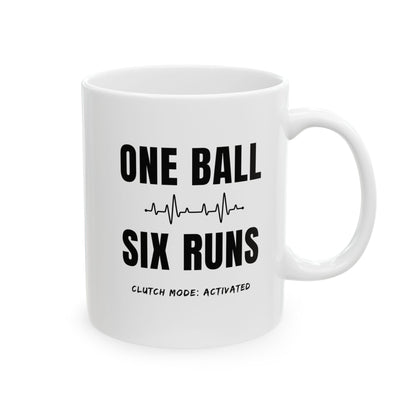 One Ball 6 Runs Ceramic Mug Coffee Cup | Odyssey Camp & Co.
