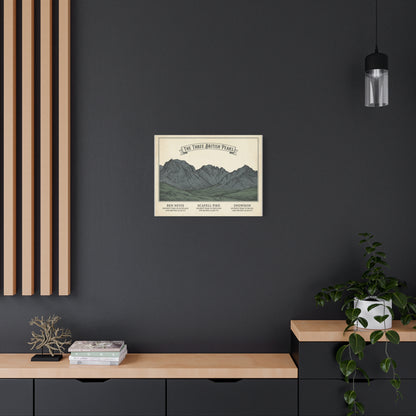 The Three British Peaks Matte Canvas Print | Ben Nevis Scafell Pike Snowdon Stretched Wall Art | Odyssey Camp & Co.