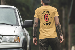 Last Ball 6 Needed | Retro Sports Cricket Club Tee | garment-dyed cricket t-shirt | cricket fan gift | Odyssey Camp & Co.