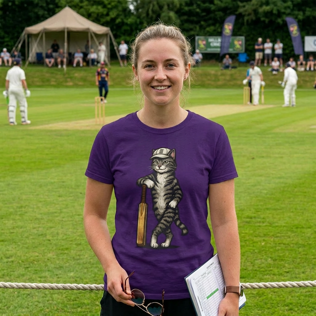 Cat Cricket Tee | Vintage Cricket Cat Shirt