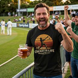 Cricket Is Life Weekend Warrior | Retro Cricket T-Shirt | garment-dyed cricket t-shirt | cricket fan gift | Odyssey Camp &...