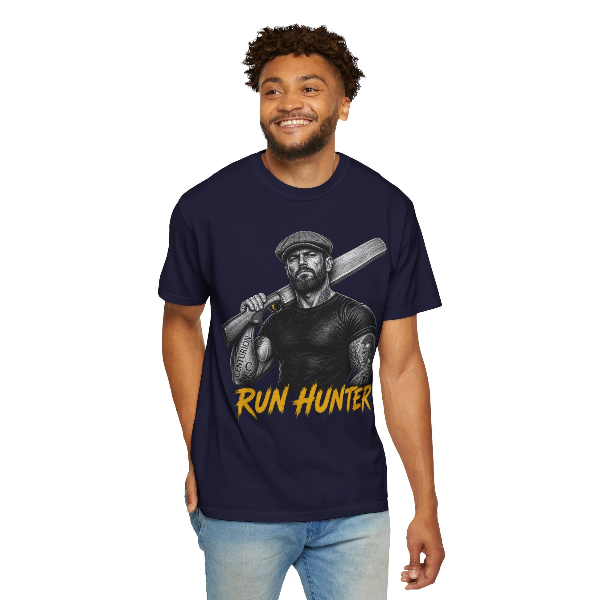 Run Hunter cricket fan t-shirt, cricket gift for the batter, sizes S to 3XL