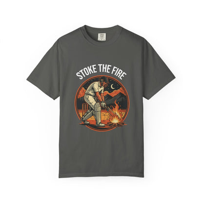 Stoke the Fire T-Shirt | Cricket Campfire Bat Graphic Tee