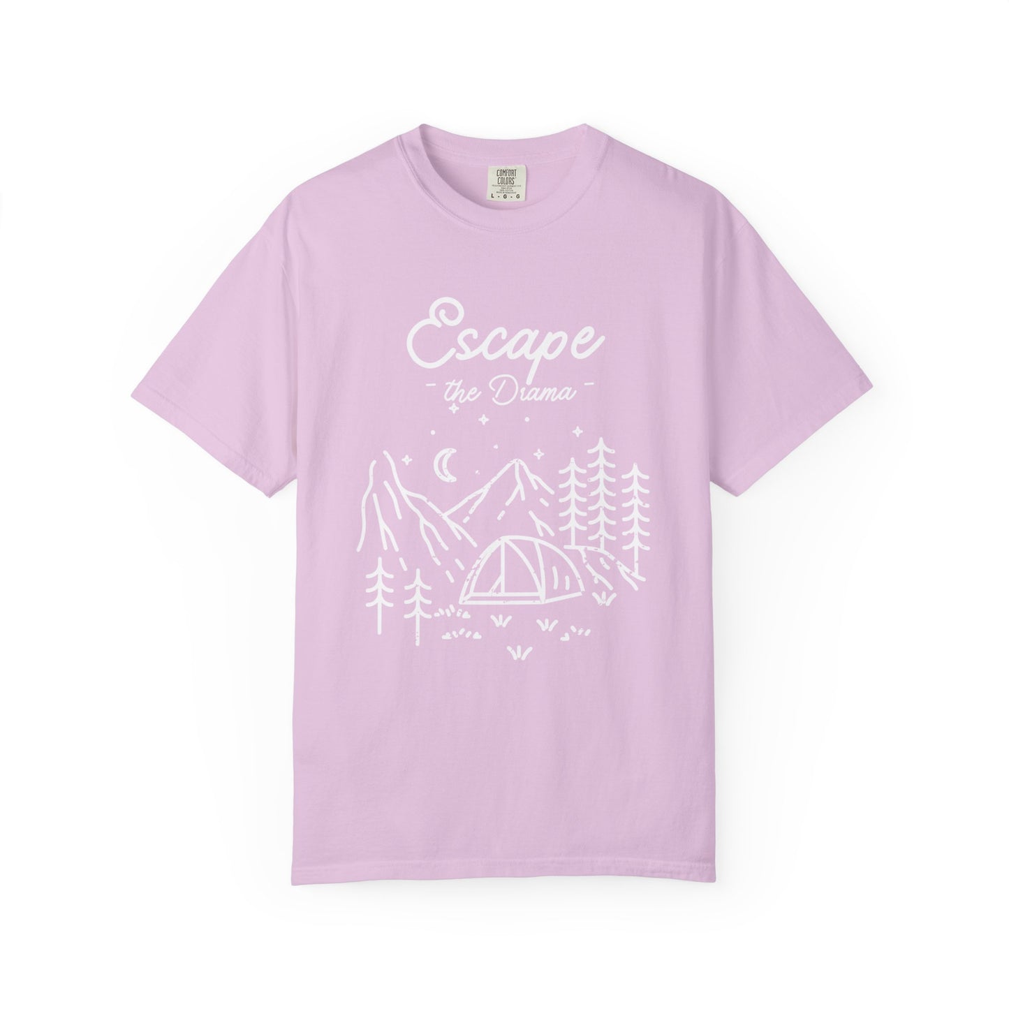 Escape the Drama T-Shirt | Minimal Campsite Graphic Tee | Odyssey Camp & Co.
