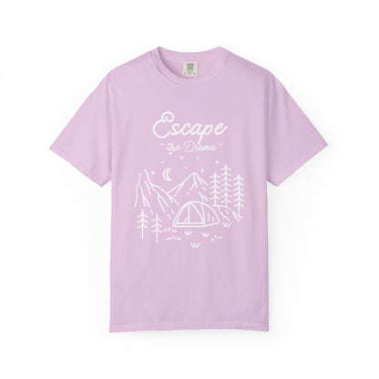 Escape the Drama T-Shirt | Minimal Campsite Graphic Tee | Odyssey Camp & Co.