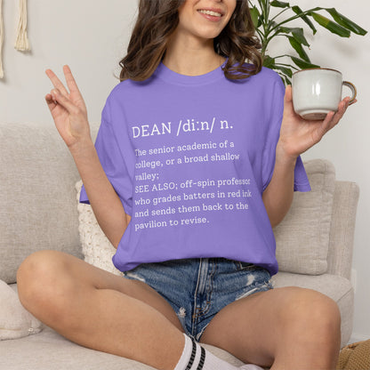 DEAN Cricket Dictionary T-Shirt | funny cricket gift | garment-dyed tee | Odyssey Camp & Co.