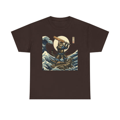 Samurai Cricket Cat Wave T-Shirt chocolate