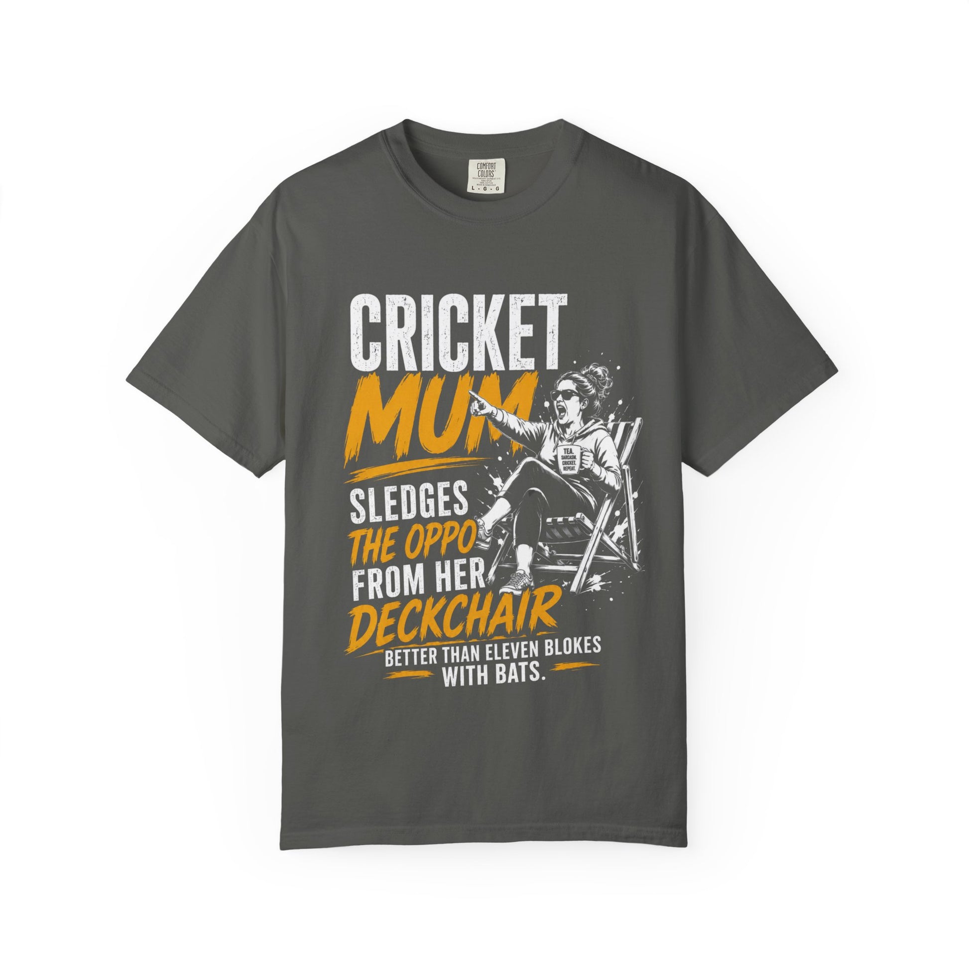 Cricket Mum funny cricket t-shirt, garment-dyed heavyweight cotton tee, cricket gift for mum