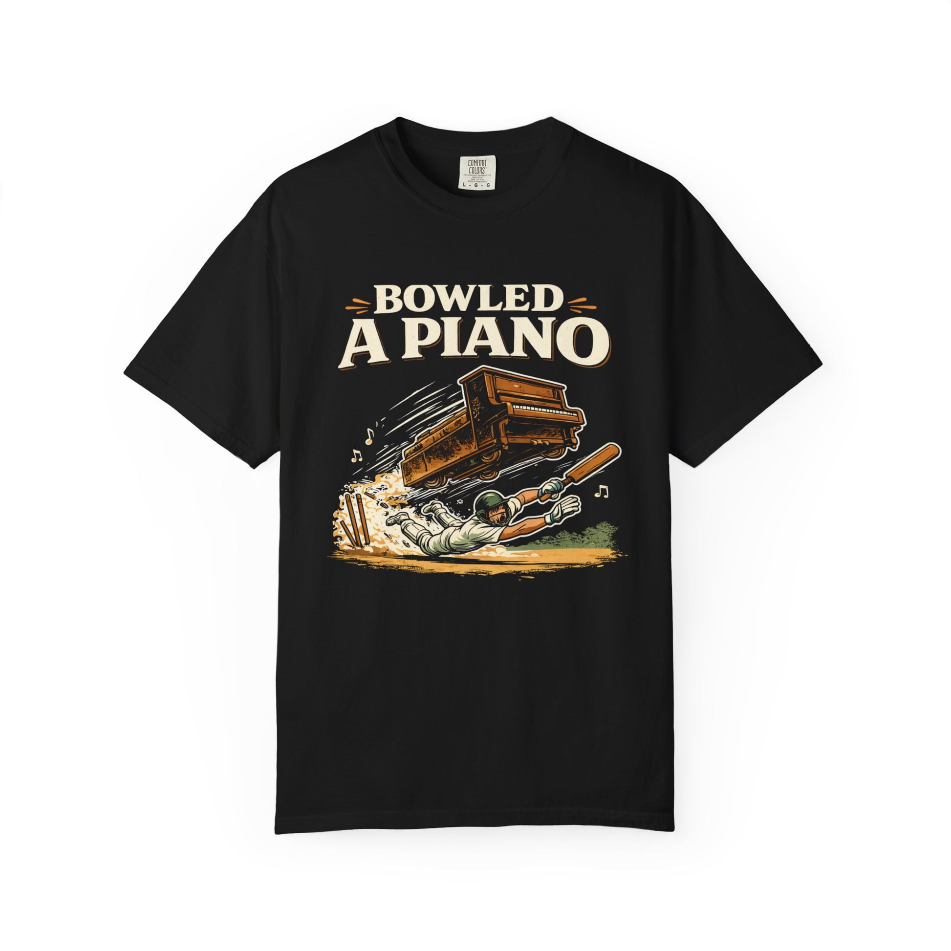 Bowled A Piano | Funny Cricket T-Shirt Retro Graphic Cricket Tee | garment-dyed cricket t-shirt | cricket fan gift | Odyss...