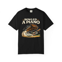 Bowled A Piano | Funny Cricket T-Shirt Retro Graphic Cricket Tee | garment-dyed cricket t-shirt | cricket fan gift | Odyss...