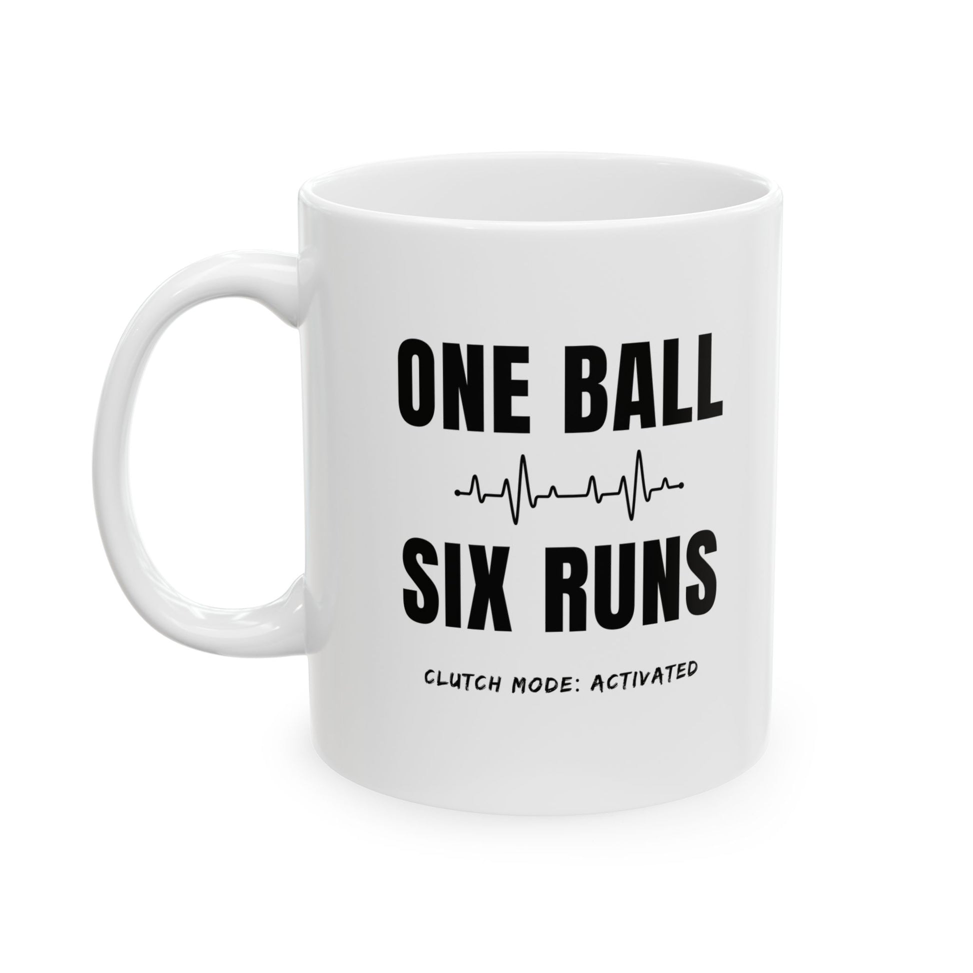 One Ball 6 Runs Ceramic Mug Coffee Cup | cricket fan gift mug | Odyssey Camp & Co.