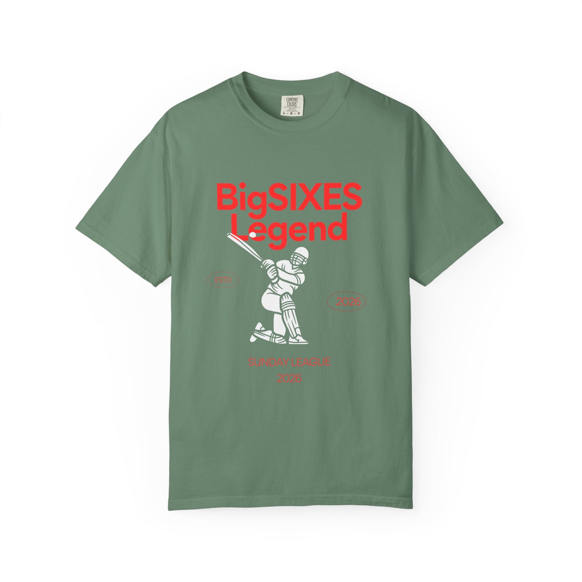 Big Sixes Legend T-Shirt | 2000s Cricket Power Hitter Tee | garment-dyed cricket t-shirt | cricket fan gift | Odyssey Camp...