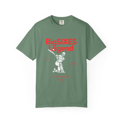 Big Sixes Legend T-Shirt | 2000s Cricket Power Hitter Tee | garment-dyed cricket t-shirt | cricket fan gift | Odyssey Camp...
