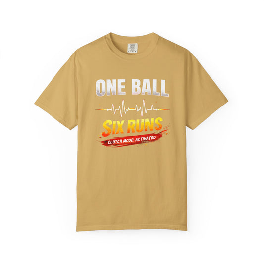 One Ball Six Runs T-Shirt | Clutch Mode Cricket Tee | Odyssey Camp & Co.