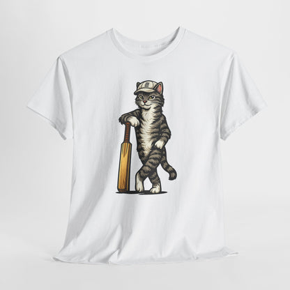 Cat Cricket Tee | Vintage Cricket Cat Shirt