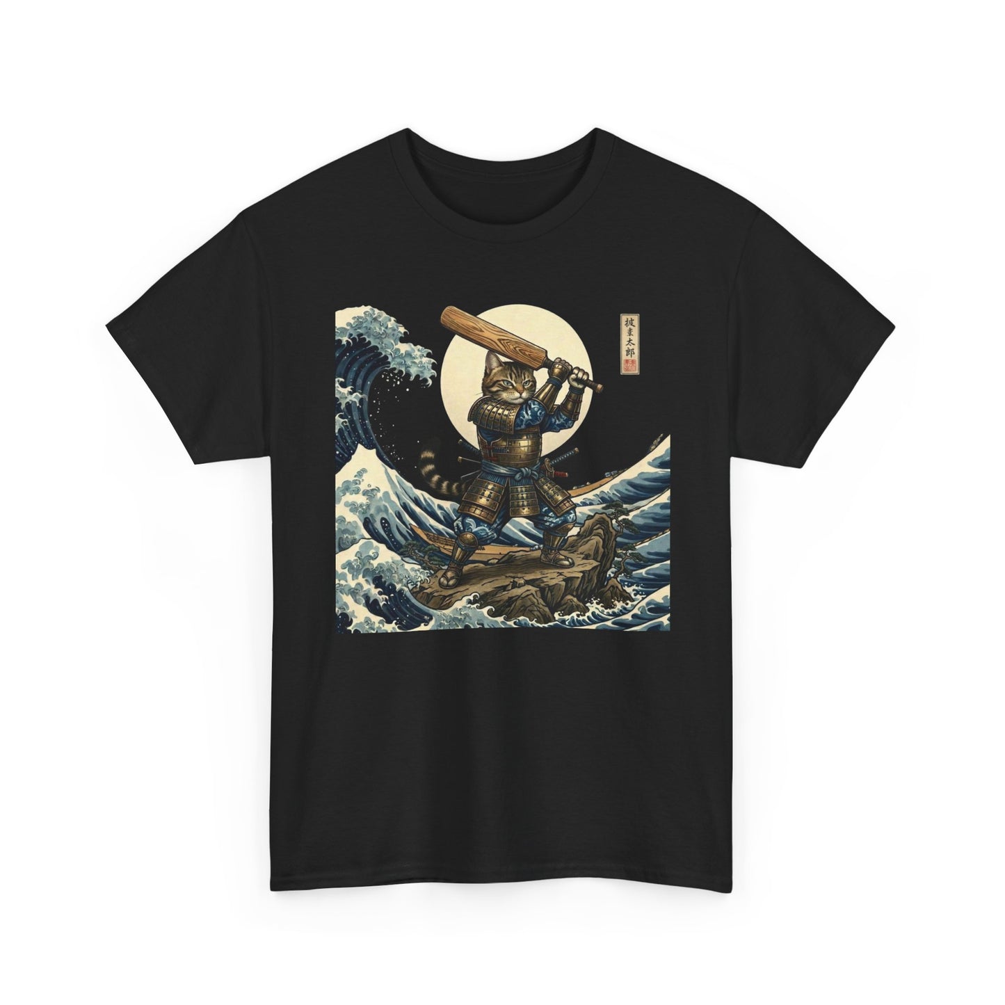 Samurai Cricket Cat Wave T-Shirt