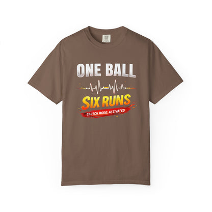 One Ball Six Runs T-Shirt | Clutch Mode Cricket Tee | Odyssey Camp & Co.