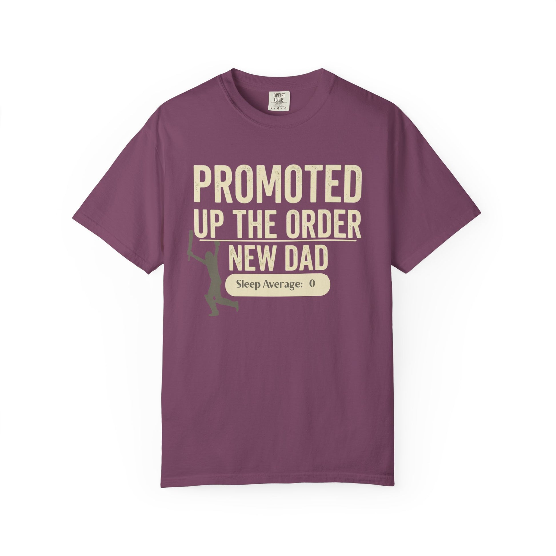 New dad cricket gift t-shirt berry colourway flat lay | New Dad T-Shirt | Odyssey Camp & Co.