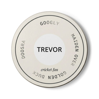 Personalized Cricket Fan Ceramic Coaster | Custom Name | cricket fan gift mug | Odyssey Camp & Co.