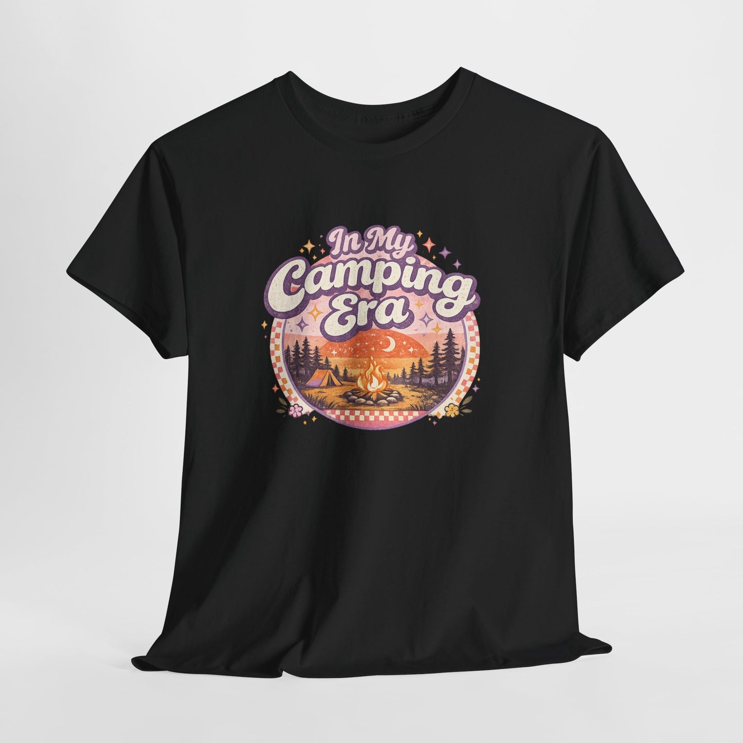 Camping T-Shirt | In My Camping Era Retro Sunset Tee | Odyssey Camp & Co.