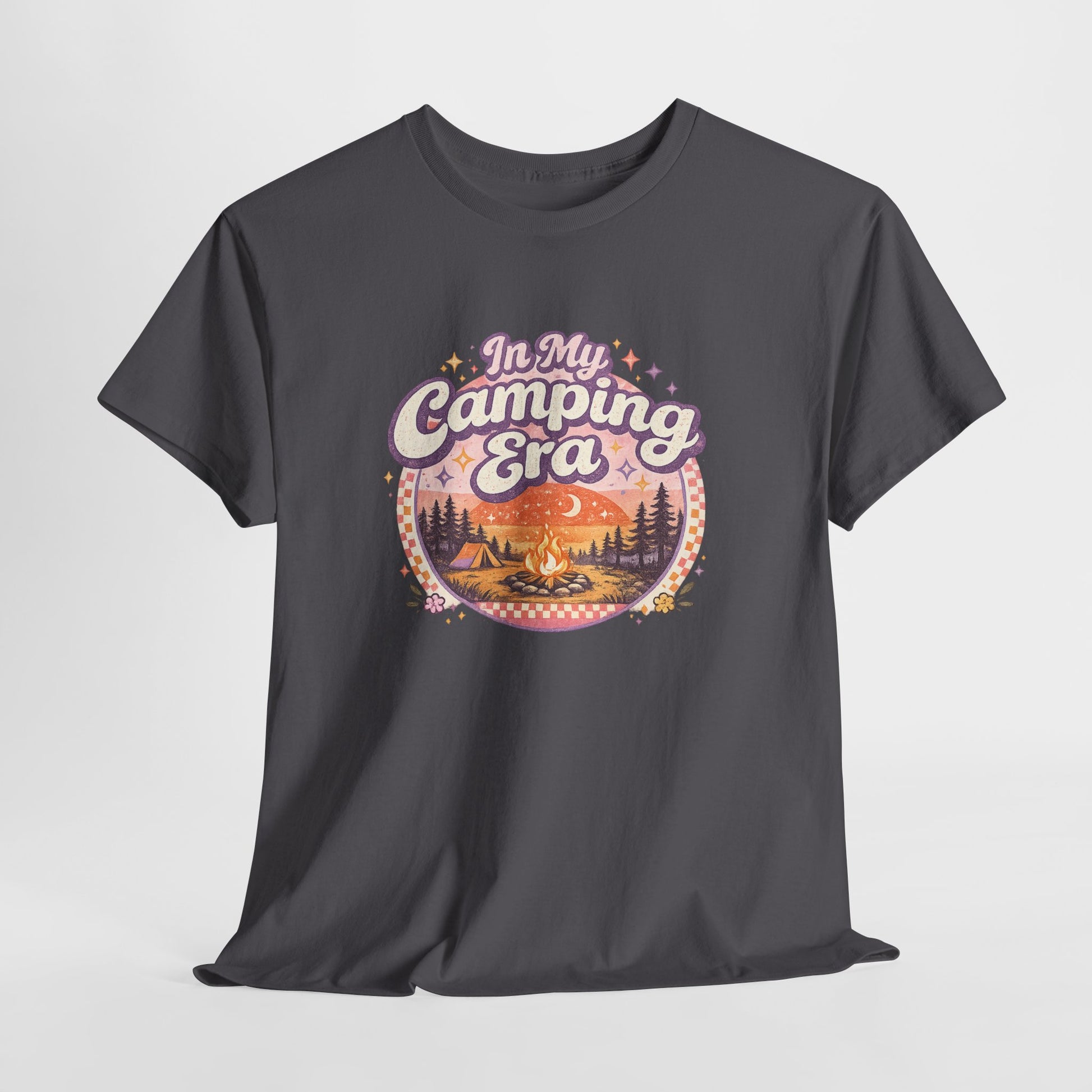Camping T-Shirt | In My Camping Era Retro Sunset Tee | Odyssey Camp & Co.
