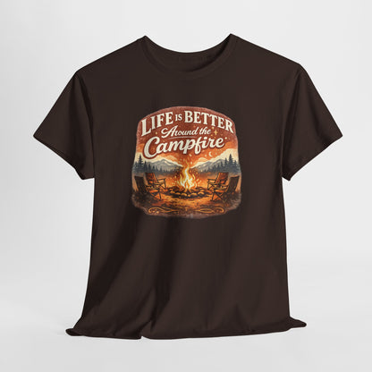 Life Is Better Around the Campfire Vintage Outdoor Tee | Odyssey Camp & Co.